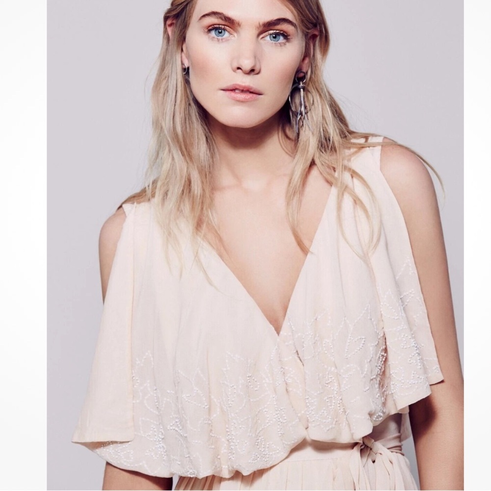 FREE PEOPLE||Beaded Mini Wrap Dress